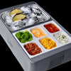 REVO insulated flameless chafer and beverage tub for food tray warming and chilled beverage displays.