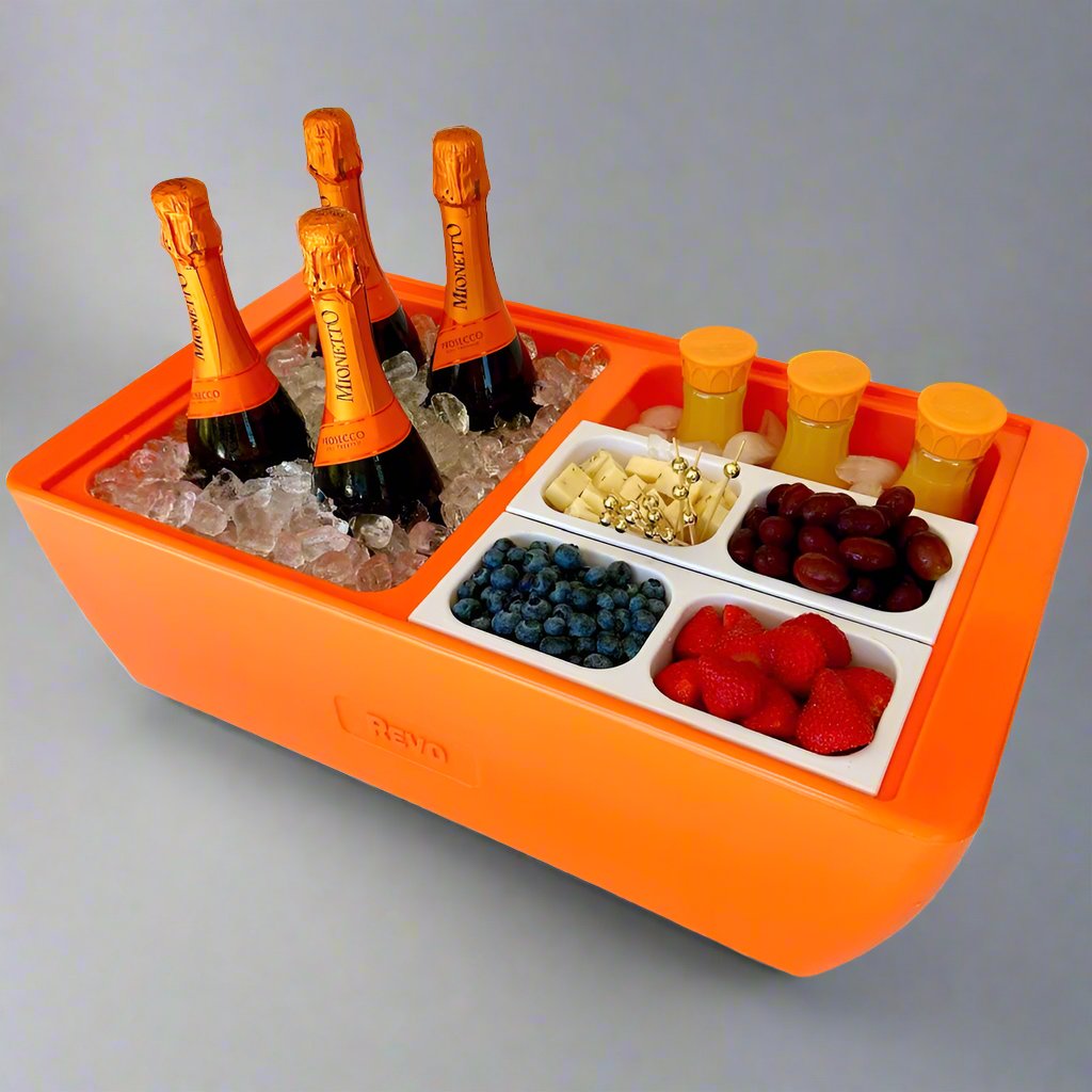 REVO insulated beverage tub for ice bucket, beer bucket, wine bucket and champagne bucket. It also fit half size food trays, hot or cold.