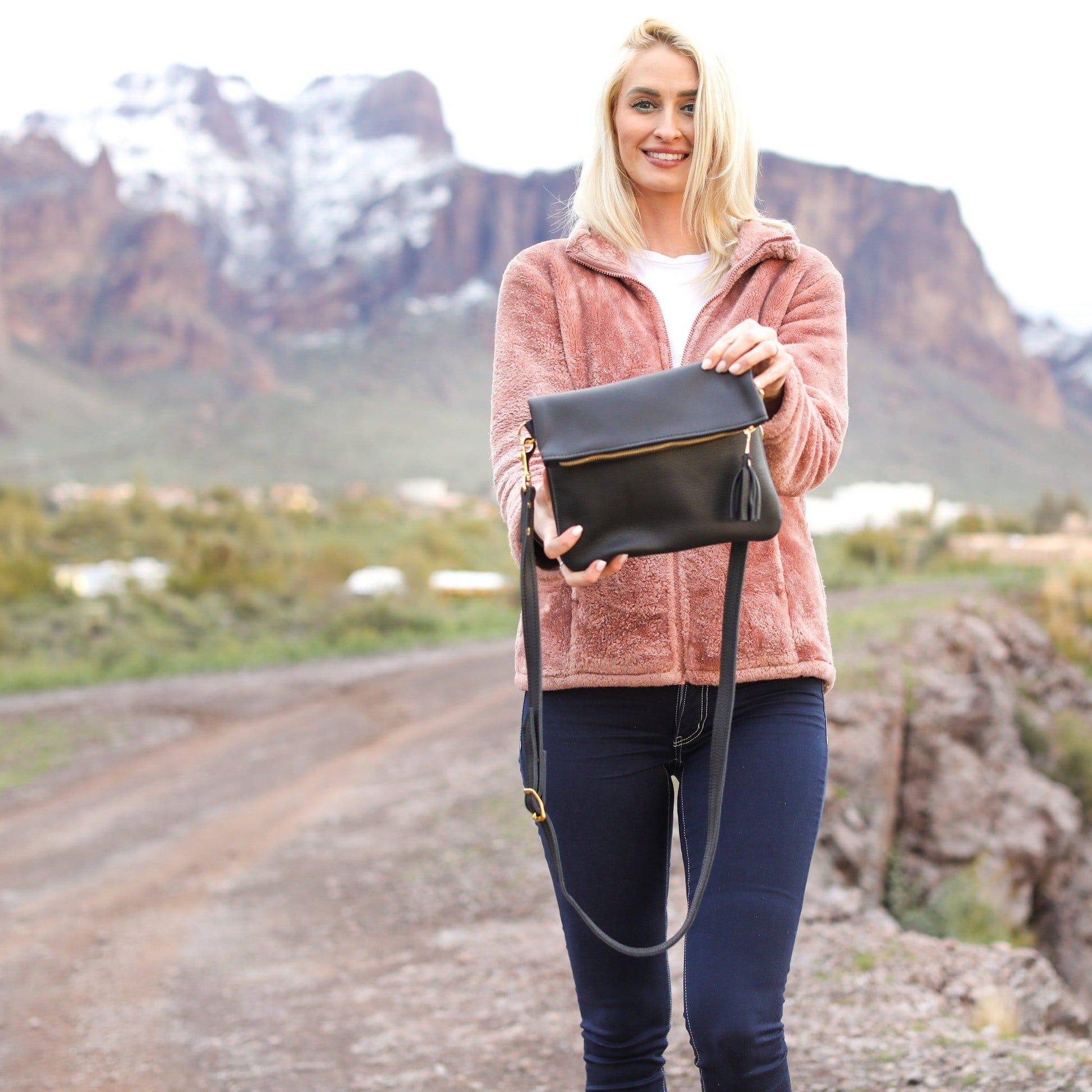 Foldover Crossbody Clutch - Lifetime Leather Co