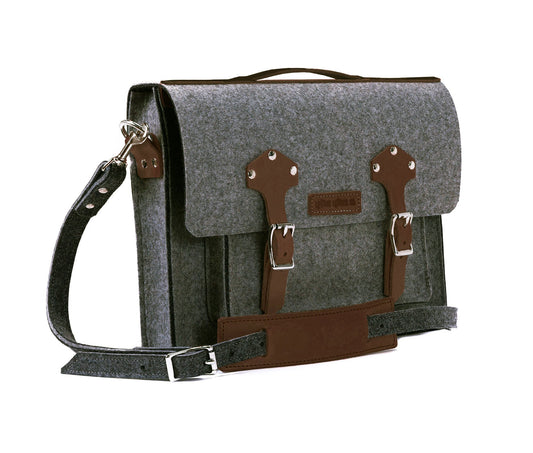 Felt & Leather Messenger Bag by Lifetime Leather Co