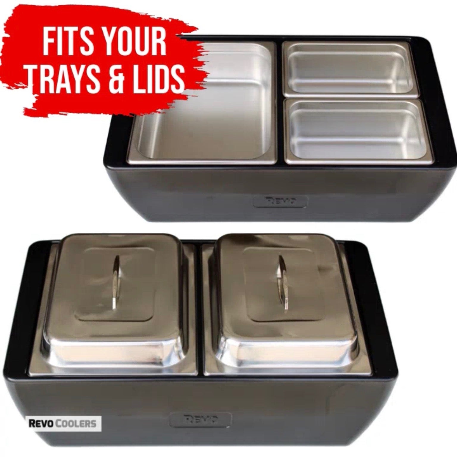 The Dubler HEAT is unique innovation as a flameless chafer and cooler combination that fits two 1/2 size food pans and up to 4” depth.  The premium insulation, along with the heat packs and placing hot food trays straight from oven, provide a slow drop in temperature over time.  Enjoy hot to eventually warm food for hours while the outside remains safe to touch for easy mobility.