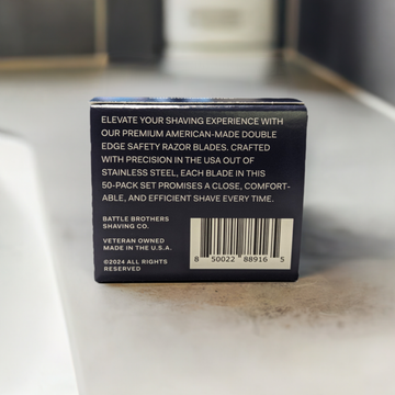 Made in U.S.A. Double Edge Razor Blades - Pack of 50 by Battle Brothers Shaving Co.