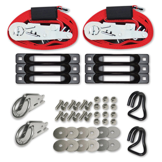 SNAP-LOC E-Track Single Truck Trailer 6-Pack Tie-Down Anchor Kit with 2 in x 16 ft Ratchet Straps 4,400 lb Plus Rings Hooks by SNAP-LOC CARGO CONTROL