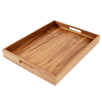 Virginia Boys Kitchens - Bandeja rectangular de madera de nogal para servir y mesa de centro con asas, 20.0 x 15.0 in