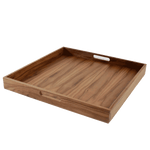 20 x 20 Inch Square Walnut Wood Serving and Coffee Table Tray with Handles by Virginia Boys Kitchens